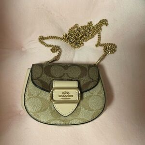 Coach mini chain bag in signature canvas